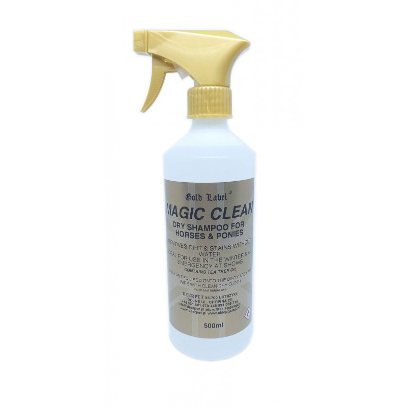 Suchy szampon dla koni psów Magic Clean 500 ml GOLD LABEL
