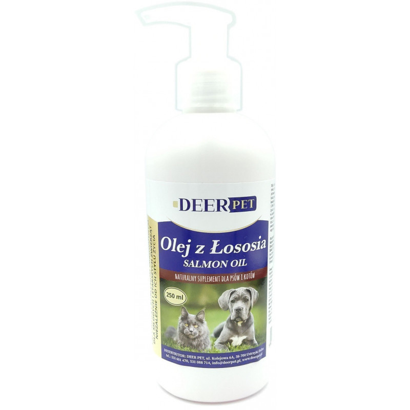 Olej z łososia dla psów kotów 250 ml DEER PET