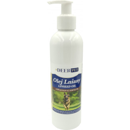 Olej lniany dla psa i kota 250 ml DEER PET
