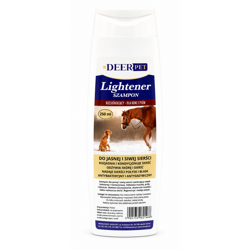 Szampon dla siwych psów koni LIGHTENER 250 ml DEER PET