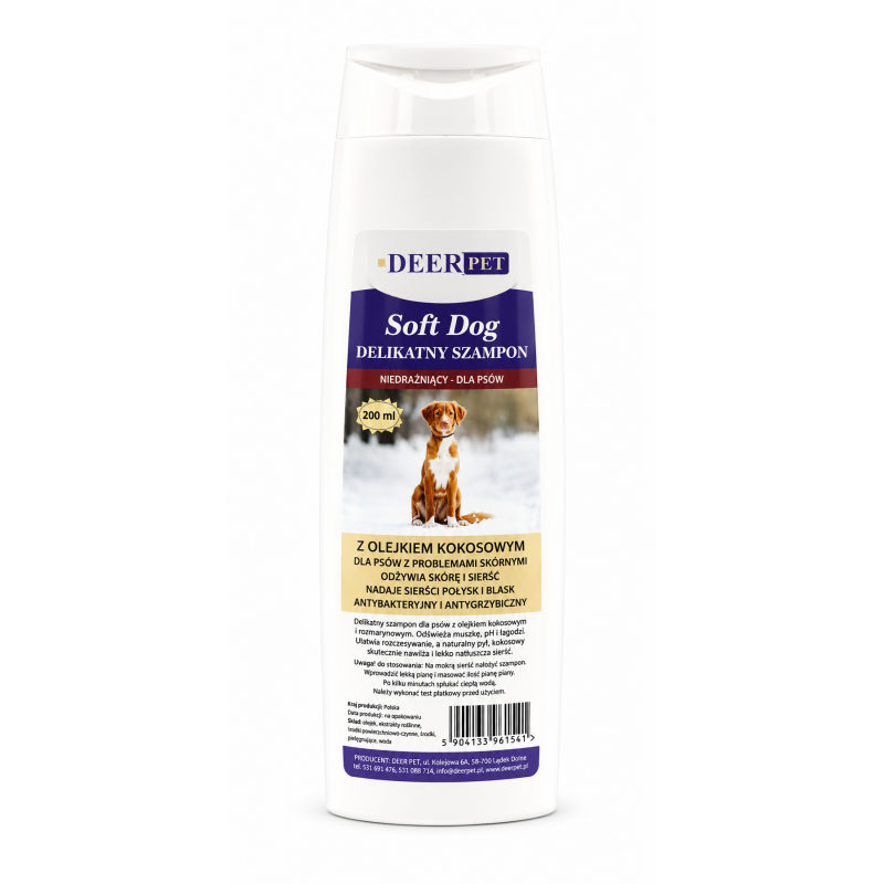 Delikatny szampon dla psów SOFT DOG 250 ml DEER PET