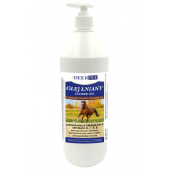 Olej lniany dla koni 1000ml DEER PET