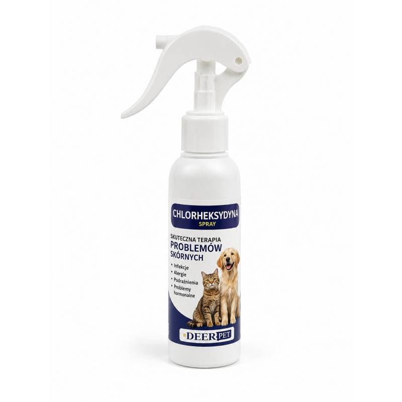 Spray z chlorheksydyną na grzybice stany zapalne 100 ml DEER PET