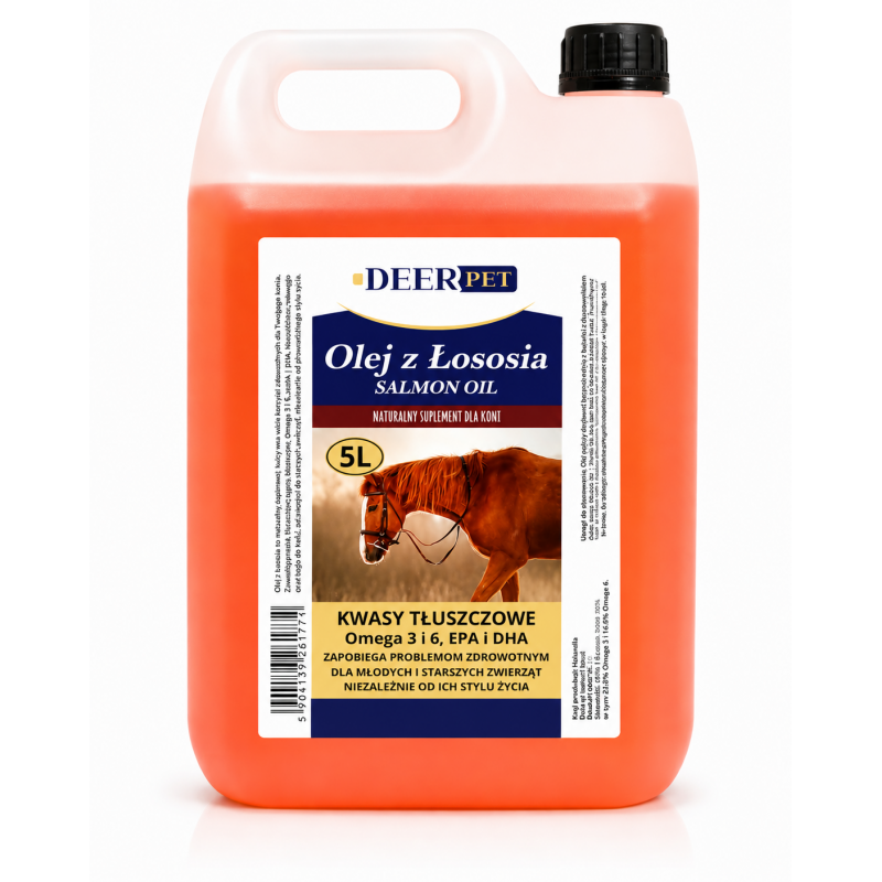 Olej z łososia Salmon Oil dla koni 5l DEER PET