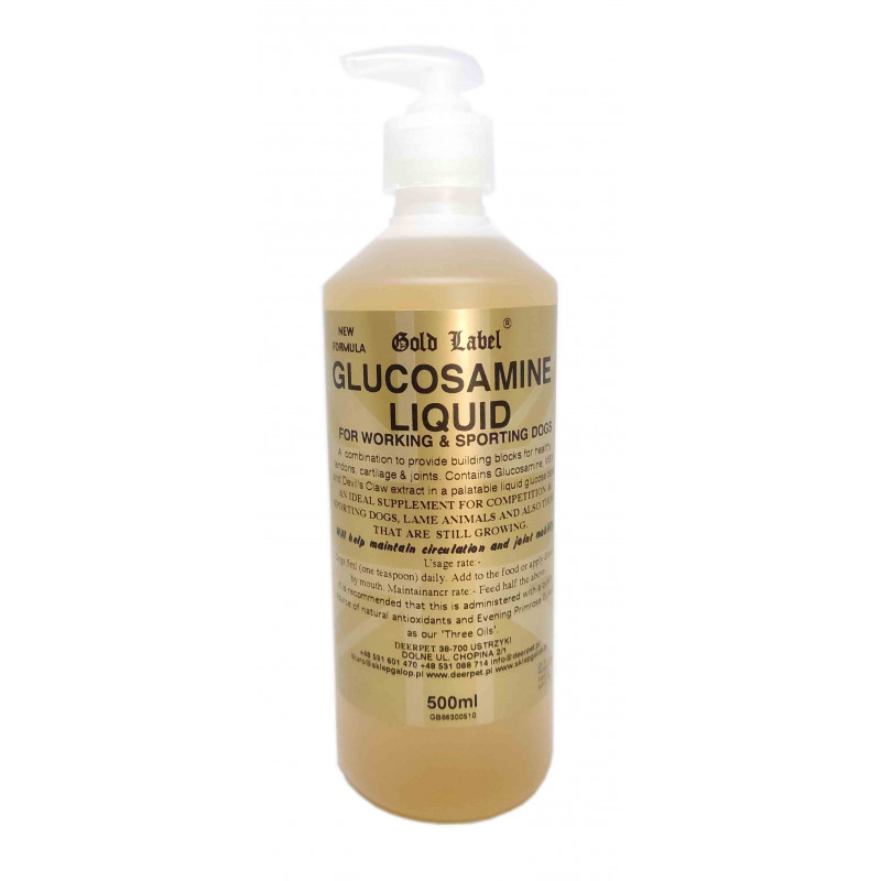 Glukozamina w płynie dla psa konia 500 ml GOLD LABEL