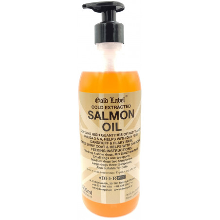 Olej z łososia dla psów SALMON OIL 500 ml GOLD LABEL