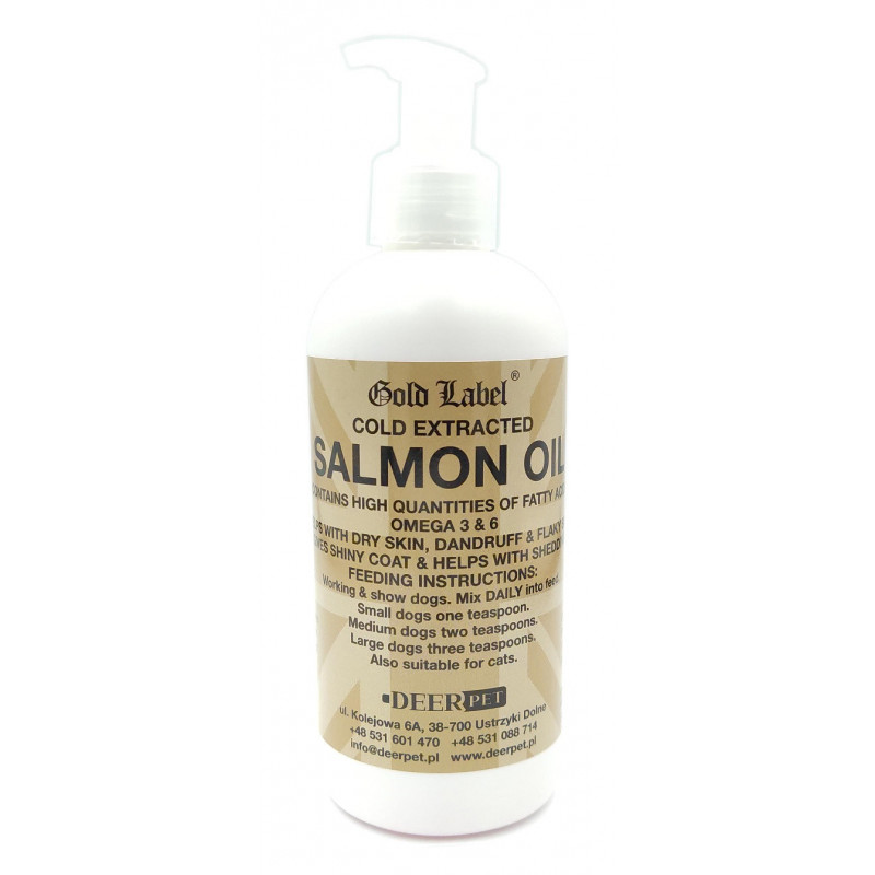 Olej z łososia dla psów SALMON OIL 250 ml GOLD LABEL
