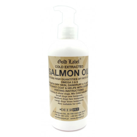 Olej z łososia dla psów SALMON OIL 250 ml GOLD LABEL