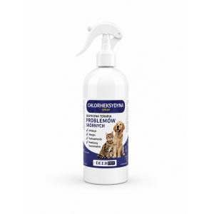 Spray z chlorheksydyną na grzybice stany zapalne pies kot 500 ml DEER PET