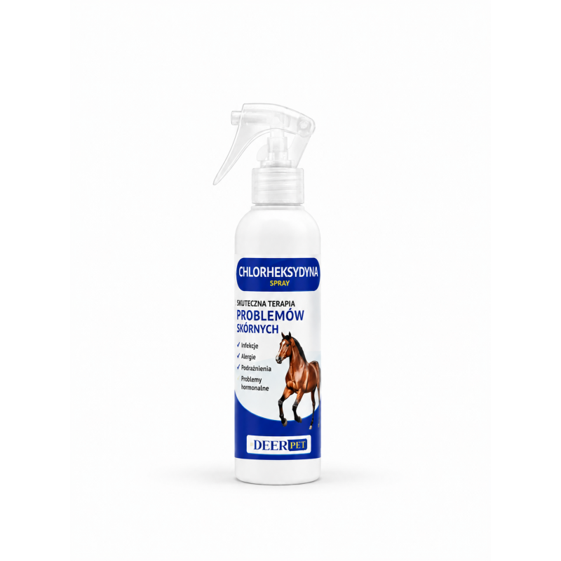 Spray z chlorheksydyną grzybica stany zapalne dla koni 100 ml DEER PET