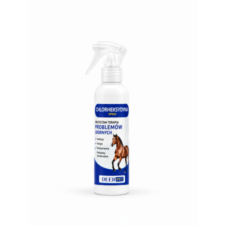 Spray z chlorheksydyną grzybica stany zapalne dla koni 100 ml DEER PET
