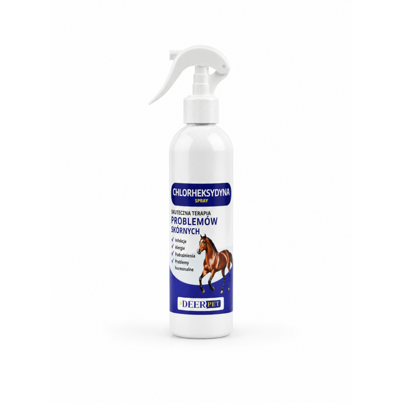 Spray z chlorheksydyną grzybica stany zapalne dla koni 250 ml DEER PET