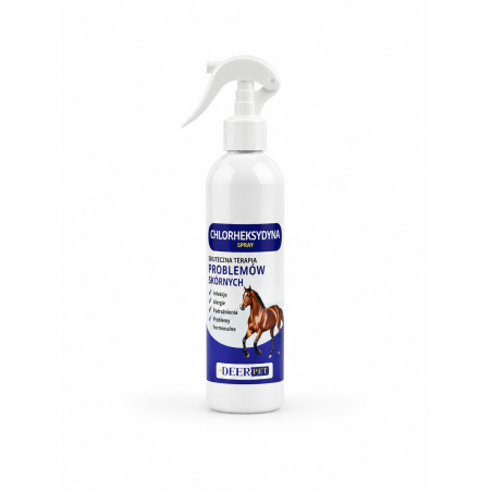 Spray z chlorheksydyną grzybica stany zapalne dla koni 250 ml DEER PET