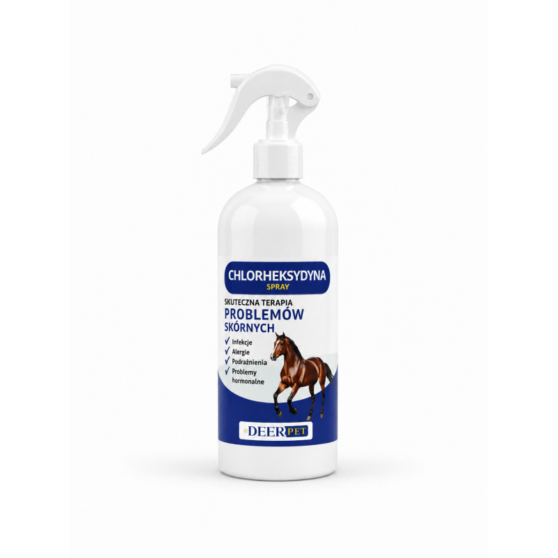 Spray z chlorheksydyną grzybica stany zapalne dla koni 500 ml DEER PET