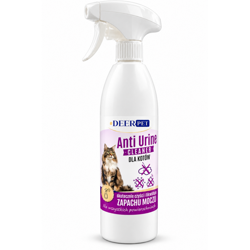 Spray Anti Urine Cleaner likwiduje zapach moczu kotów DEER PET 1000 ml