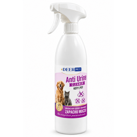Spray Anti Urine Cleaner likwiduje zapach moczu psów i kotów DEER PET 1000 ml