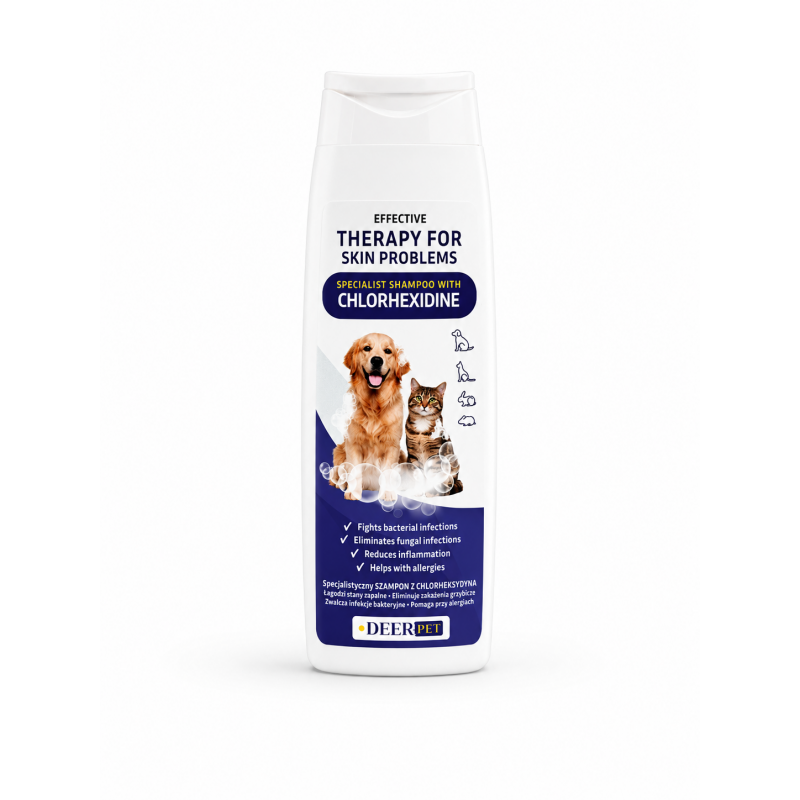 Szampon z chlorheksydyną dla psów kotów 250ml DEER PET