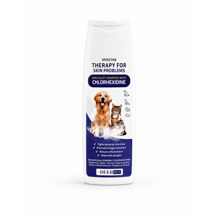 Szampon z chlorheksydyną dla psów kotów 250ml DEER PET