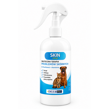 Skin spray do skóry ze stanem zapalnym dla psa kota 500 ml DEER PET