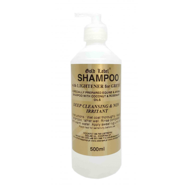 Szampon dla siwych  psów koni  FOR GREYS 500 ml GOLD LABEL