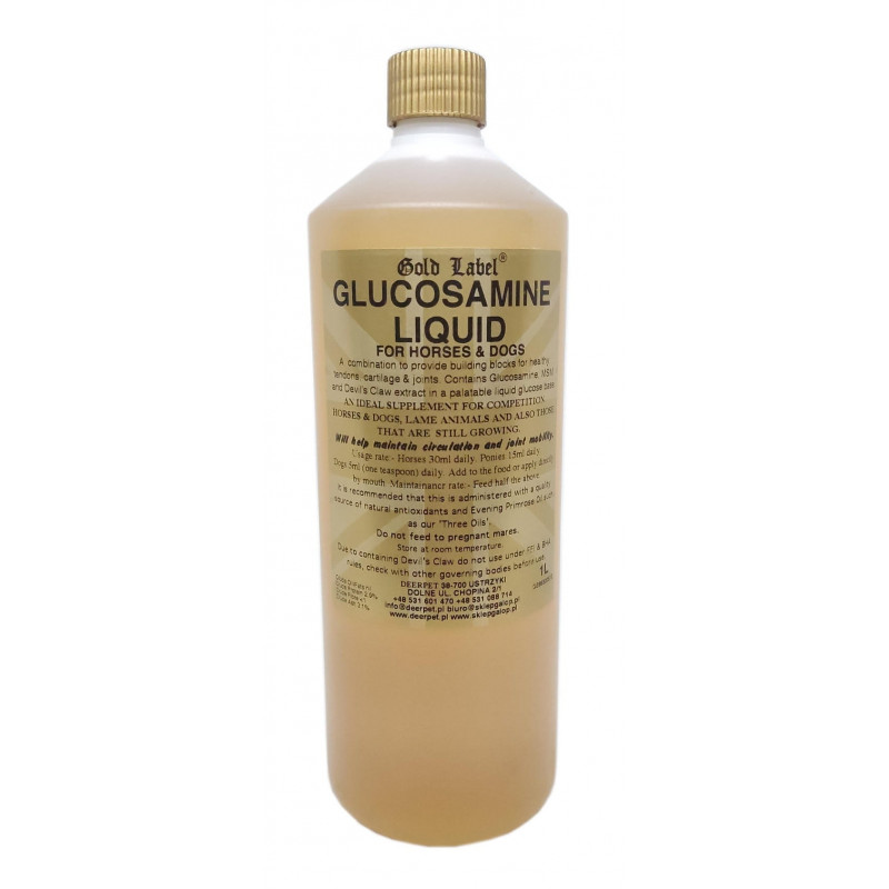 Glukozamina glucosamine w płynie dla koni i psów 1LITR GOLD LABEL